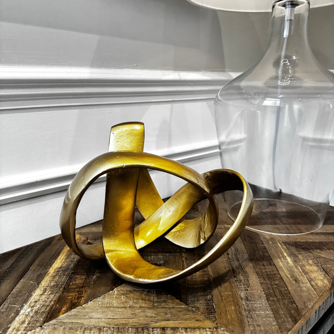 Prato Gold Finish Aluminium Knot Ornament