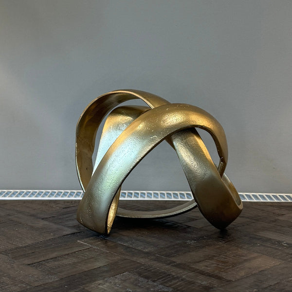 Prato Gold Finish Aluminium Knot Sculpture