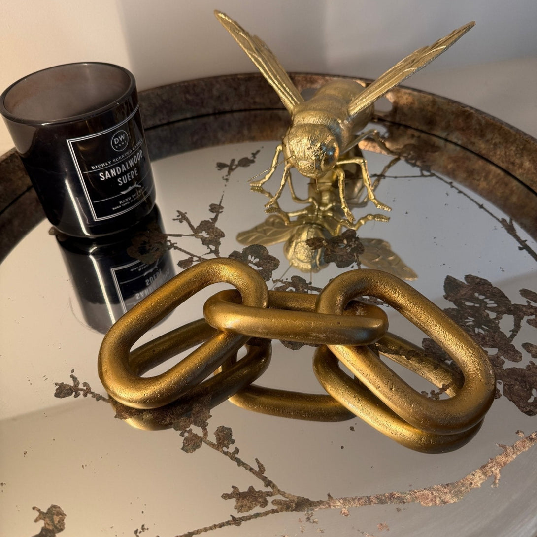 Prato Medium Gold Aluminium Chain Sculpture