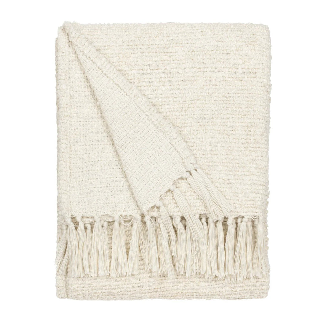 The Candar Textured Boucle Throw Cream