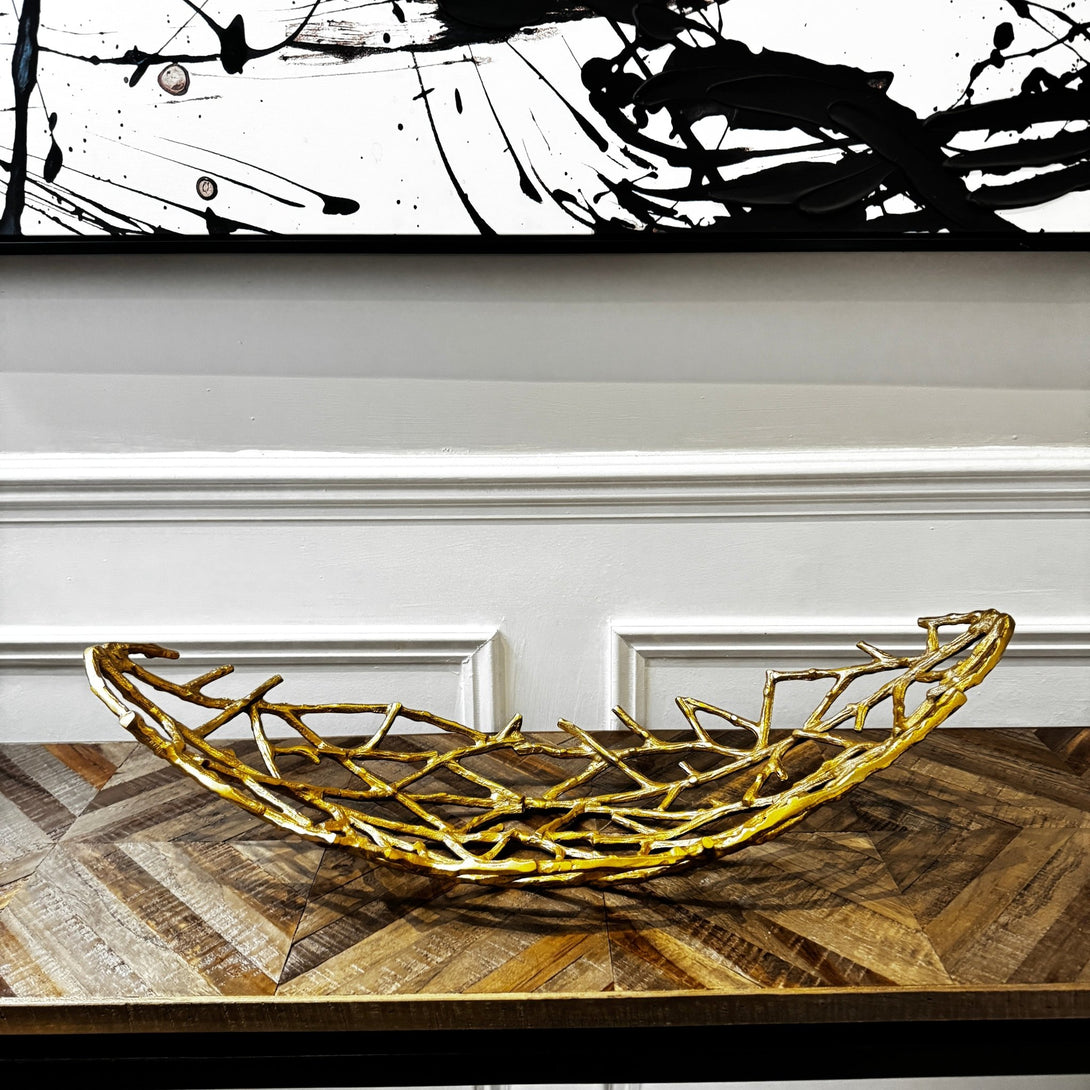 Twig Oval Bowl Gold Large