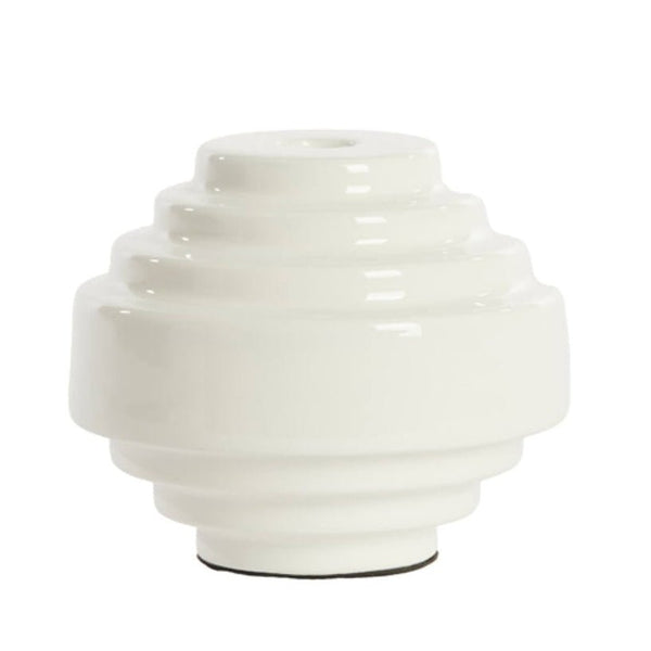 Wanhati Large Shiny White Candle Stick Holder