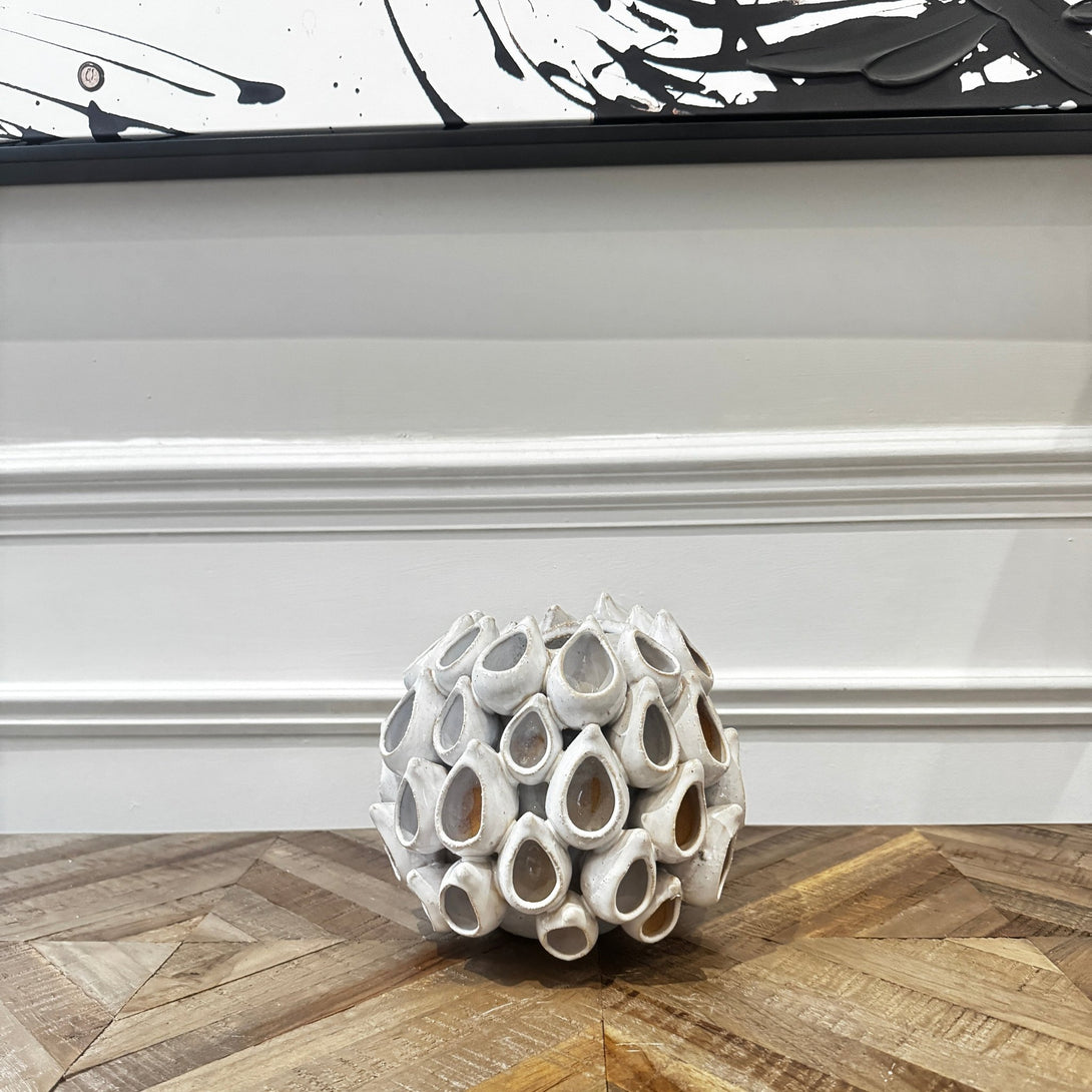 White Aged Ceramic Vase