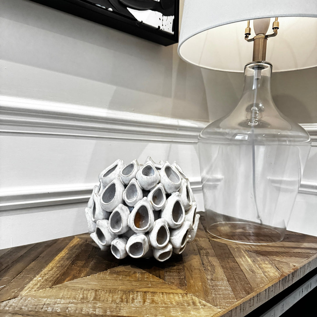 White Aged Ceramic Vase