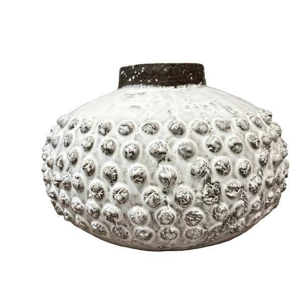 White Round Spotted Vase