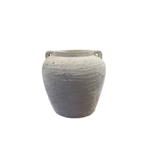 White Terracotta Handled Vase